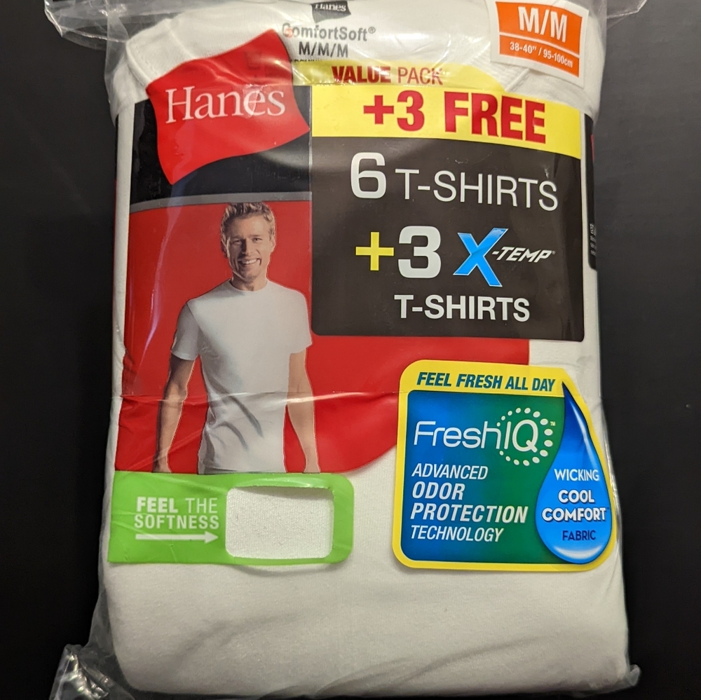 Hanes Tagless White T-Shirt (6+3 Pack)